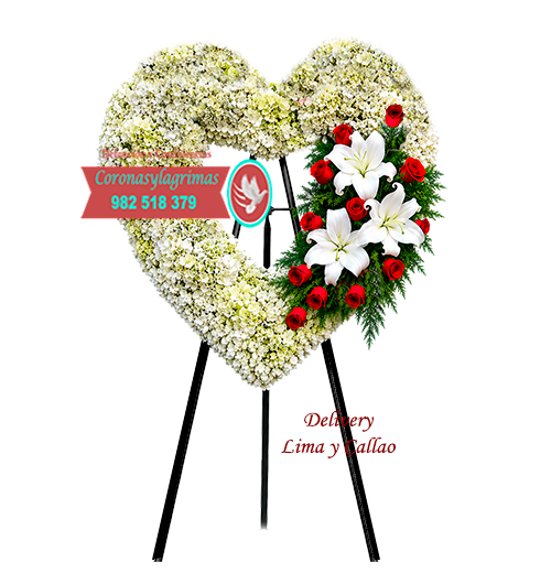 Corona Corazón<BR>Flores velorios<BR>COND_006
